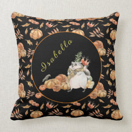 Almofada Pumpkin Raccoon Personalizar Texto, Cor 20"X20"