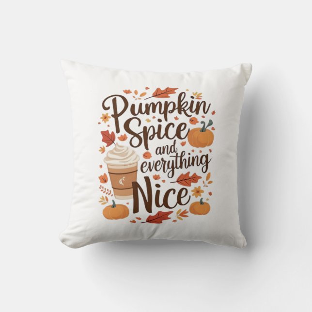 Almofada Pumpkin Spice E Tudo Muito Engraçado Essencial (Frente)