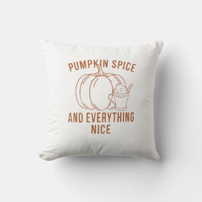 Almofada Pumpkin Spice E Tudo O Que É Bonito Fall Season (Frente)