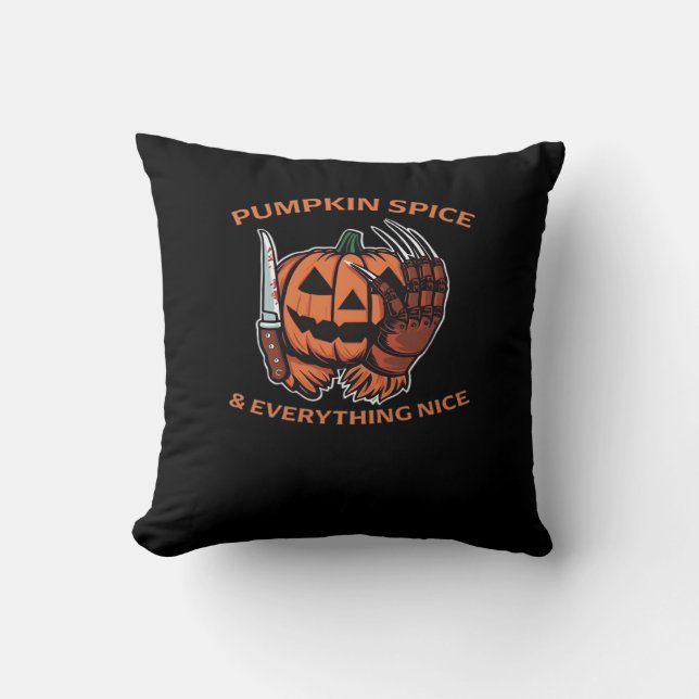 Almofada Pumpkin Spice e tudo que é engraçado (Frente)