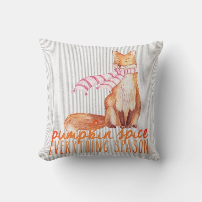 Almofada Pumpkin Spice Season Sitting Fox (Frente)