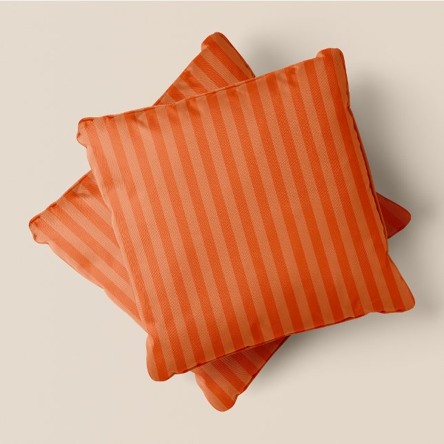 Almofada Pumpkin Spice-yyyy Orange & Dark Orange Stripes (Pumpkin Spice-yyyy Orange & Dark Orange Stripes Throw Pillow)