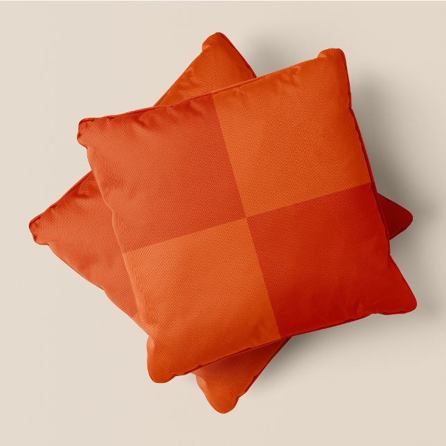 Almofada Pumpkin Spice-yyyy Orange & Orange Large Squares (Pumpkin Spice-yyyy Orange & Orange Large Squares Throw Pillow)