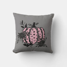 Pumpkin travesseiro, rosa e preto