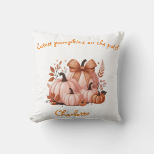 Almofada Pumpkins, arco de coquete, queda rosa Elegante per