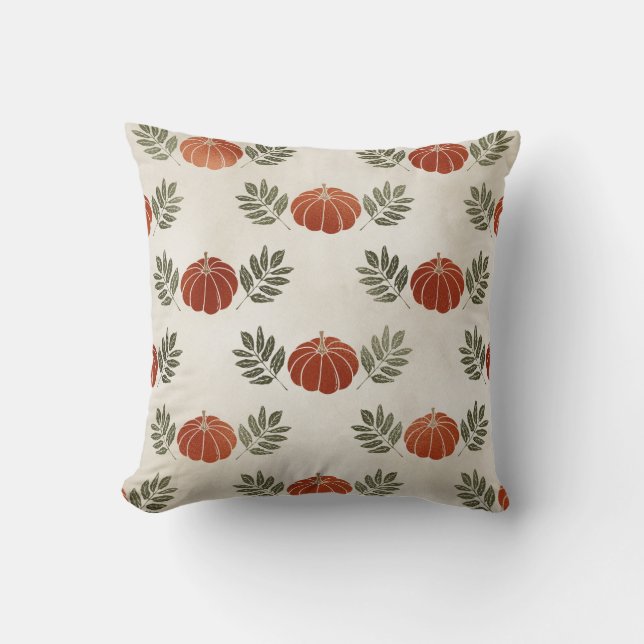 Almofada Pumpkins com Greenery Fall (Frente)