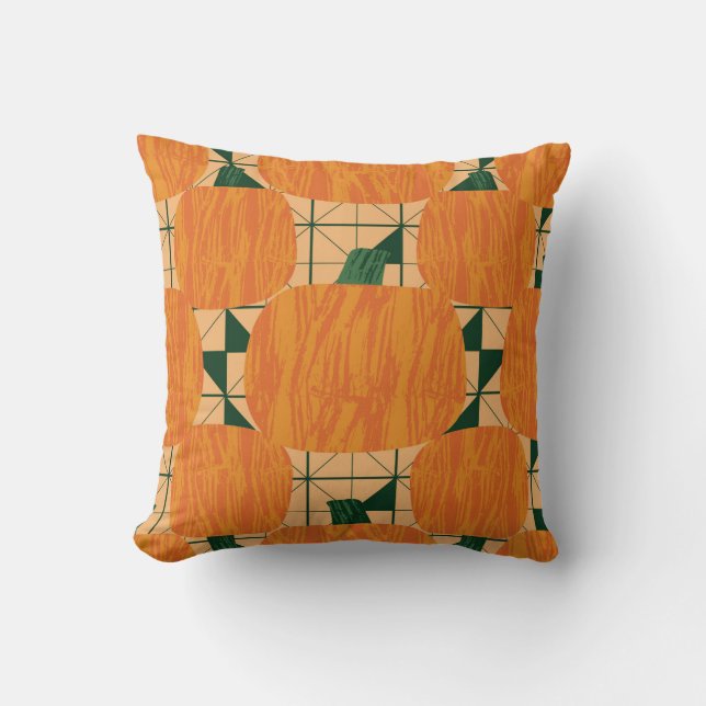 Almofada Pumpkins: Triângulo Geométrico Retroativo. (Frente)
