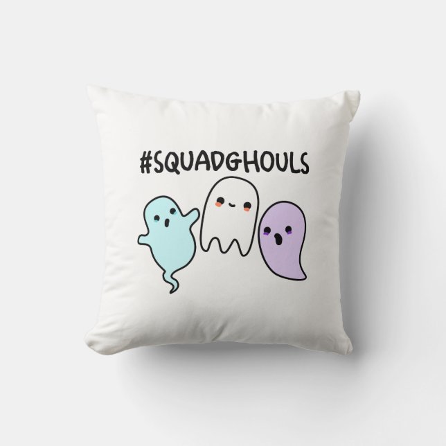 Almofada Punição de Fantasmas da Equipe Halloween Engraçado (Frente)