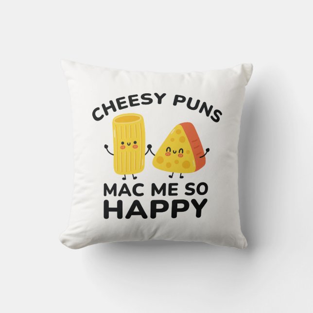Almofada Puns de Queijo Me Fazem Tão Feliz (Frente)