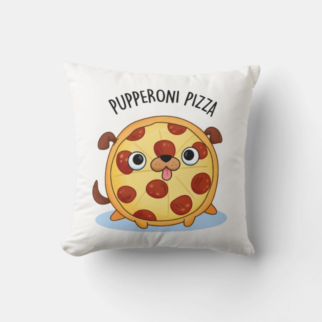 Almofada Pupperoni Pizza Funny Pizza Pun (Frente)