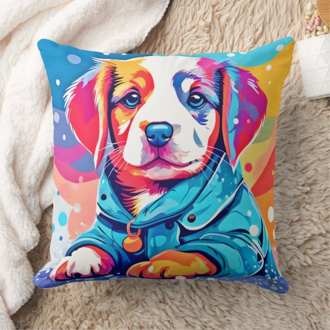 Almofada Puppy com Design Casaco azul (Cobertor)