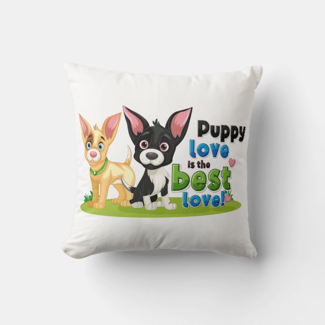 Almofada Puppy Love é o melhor amor (Frente)
