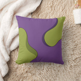 Almofada Purple and Green Groovy Wavy Abstract Pattern.