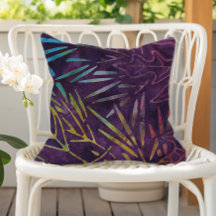 Purple Boho Batik Foliage Pattern