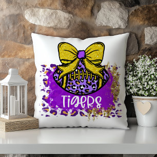 Almofada Purple Dourado Tiger Football Louisiana