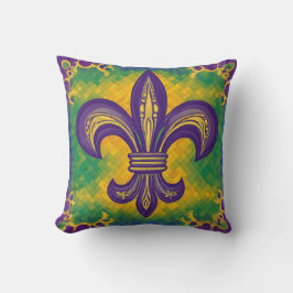 Almofada Purple Fleur de Lis Mardi Gras