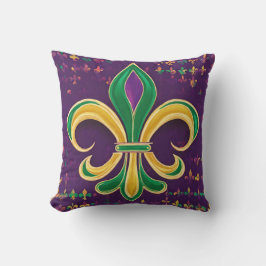 Almofada Purple Fleur de Lis Mardi Gras