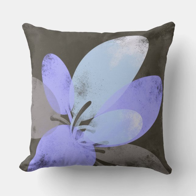Almofada Purple Floral Throw Pillow – Modern Minimal Flower (Frente)