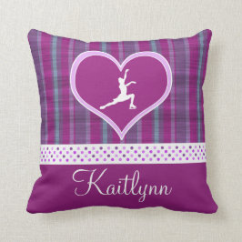 Almofada Purple Heart brilhante e figura patinador das
