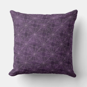 Almofada Purple Spider Webs Halloween Grunge