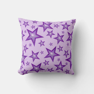 Almofada Purple Stars com impressão quadrada pálida