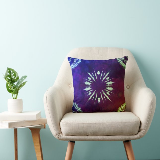 Almofada Purple Tie Dye Throw Pillow (Cadeira)