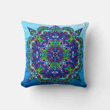 Púrpura Colorida, Azul, Mandala Verde