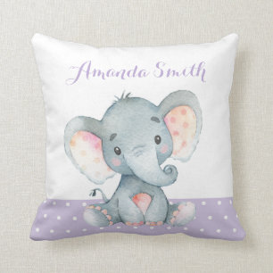 Almofada Púrpura de Elefante Menina