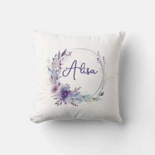 Almofada Púrpura Elegante Cama de flor selvagem