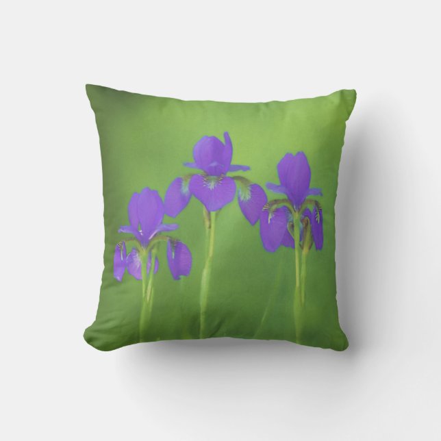 Almofada Púrpura Iris - Arte Flor Original (Frente)