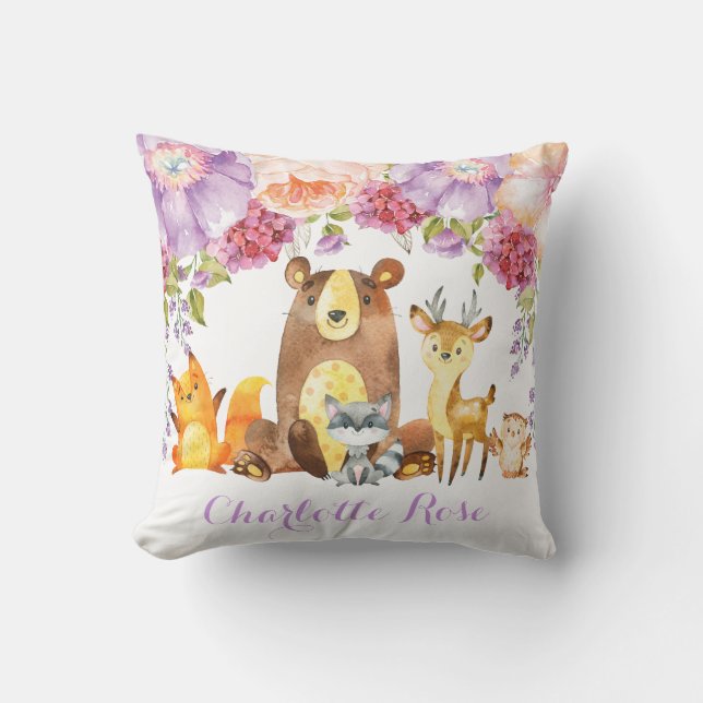 Almofada Púrpura Púrpura Floral Bebezinha Decor (Frente)