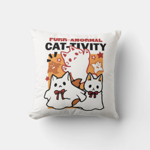 Almofada Purr-anormal Cat-tivity Fogueira de Halloween Desi