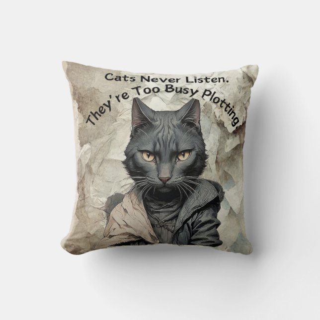 Almofada Purr Worthy Cat-love Writer's Travesseiro (Frente)