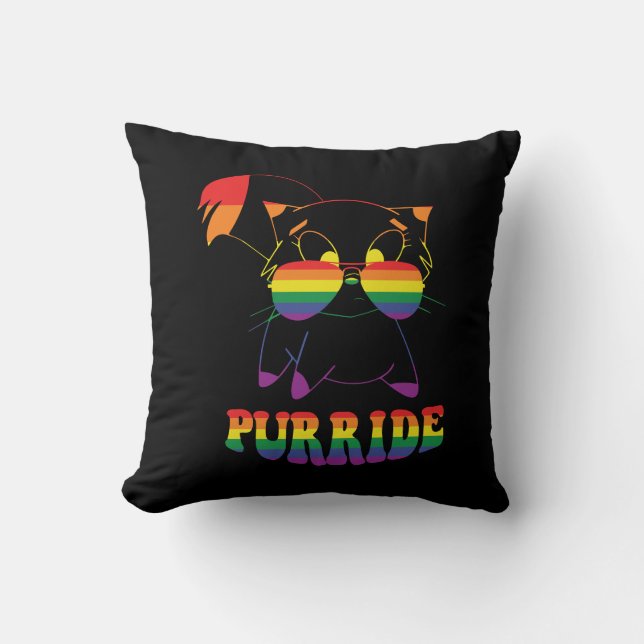 Almofada Purride | Cute Gay Cat | Lesbian | Rainbow (Frente)