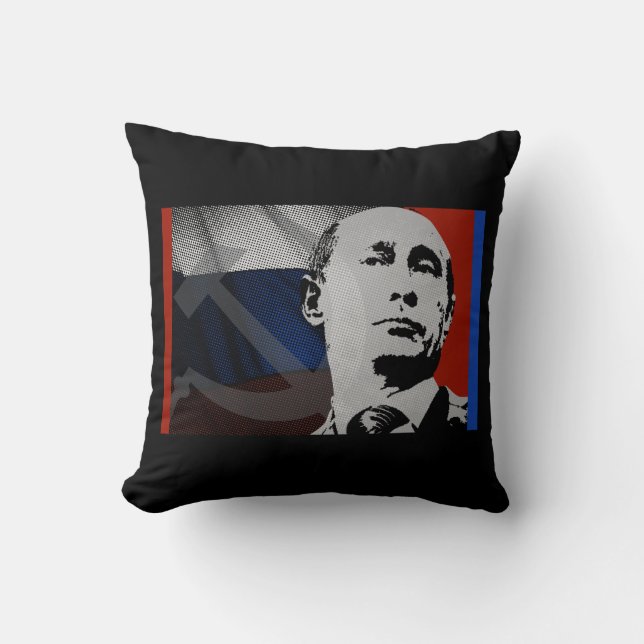 Almofada Putin com bandeira russa (Frente)