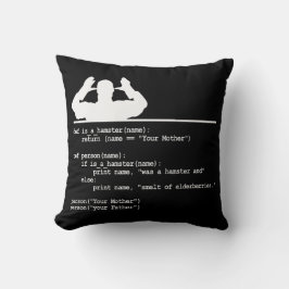 Almofada Python Code. Sua mãe era um hamster.