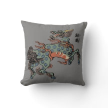 Qilin Chinês Vintage em Cinza Médio