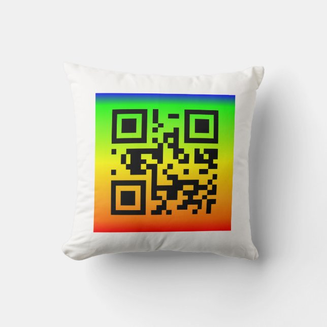 Almofada QR Code® dizendo: BE FELIZ (Frente)