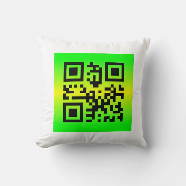 Almofada QR Code® dizendo: OBRIGADO (Frente)