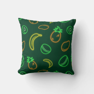 Almofada Quadrada com Estampa de Frutas Tropicais