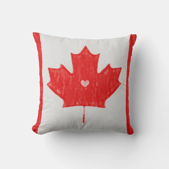 Almofada Quadrada da Bandeira do Canadá (Frente)