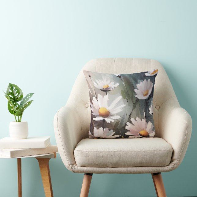 Almofada Quadrado da Margarida Decorativo e Na moda (Cadeira)