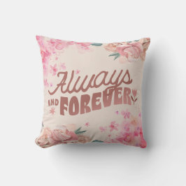 Almofada Quadrado do Flor de Ilustração Rosa