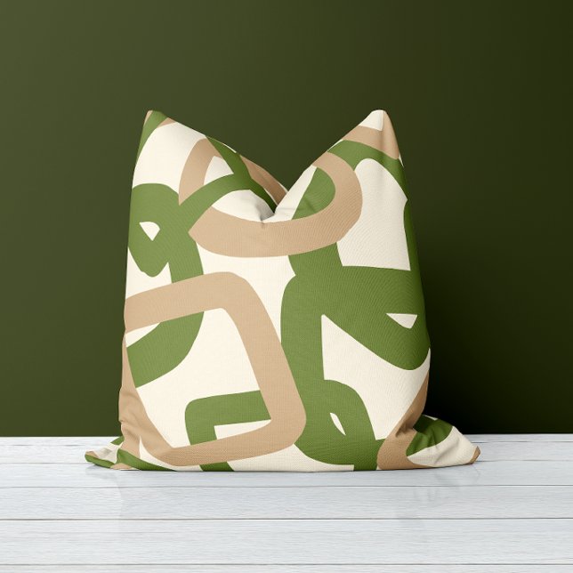 Almofada Quadrado Entrelaçado Verde Oliva (Criador carregado)