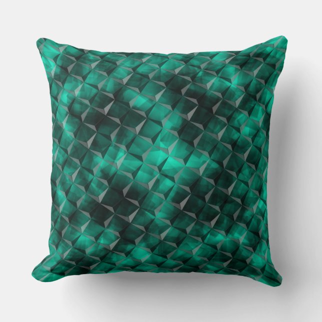 Almofada Quadrados a triângulos manchados em alguma cor esm (Frente)