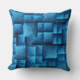 Almofada Quadrados azuis com abstrato tribal design