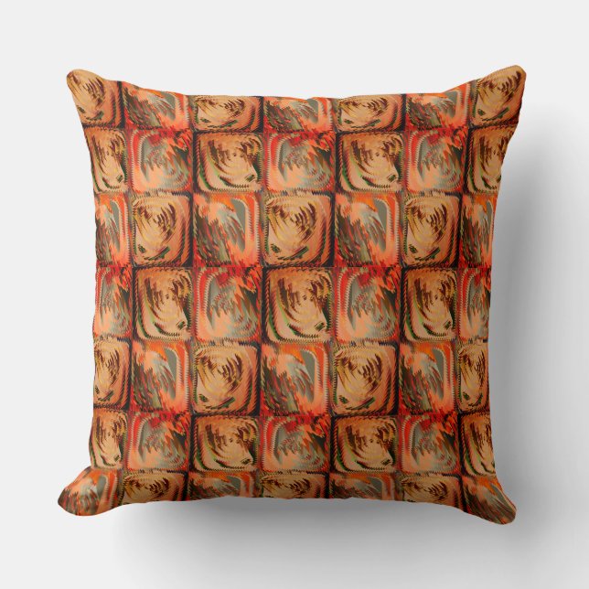 Almofada Quadrados com desenhos abstratos em zigue-zague (Frente)