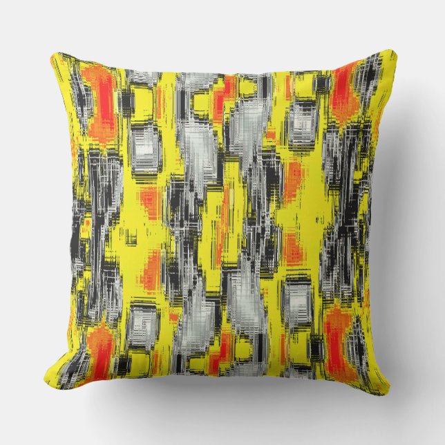 Almofada quadrados de abstrato formados a partir de arranhõ (Frente)