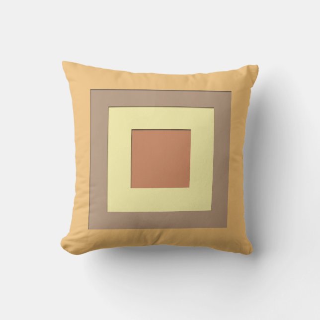 Almofada Quadrados em camadas do século do médio - Amarelo  (Frente)