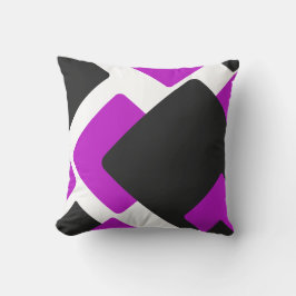 Almofada Quadrados geométricos abstratos preto violeta roxo